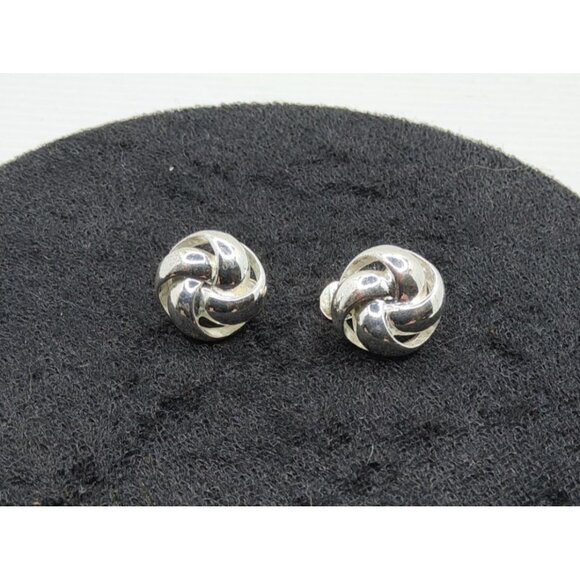 Napier Jewelry - Vintage NWH Silver Tone Small Clip on Infinity Loops Earrings